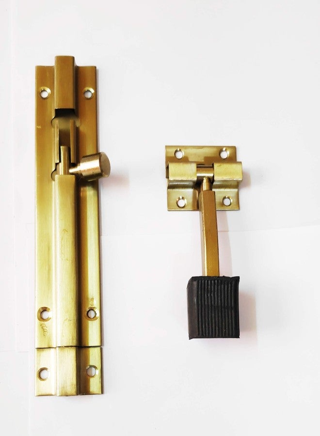 SNE Premium Brass Handle Door Kit Door Fittings Kit with Stopper and Aldrop (4) - Image 5